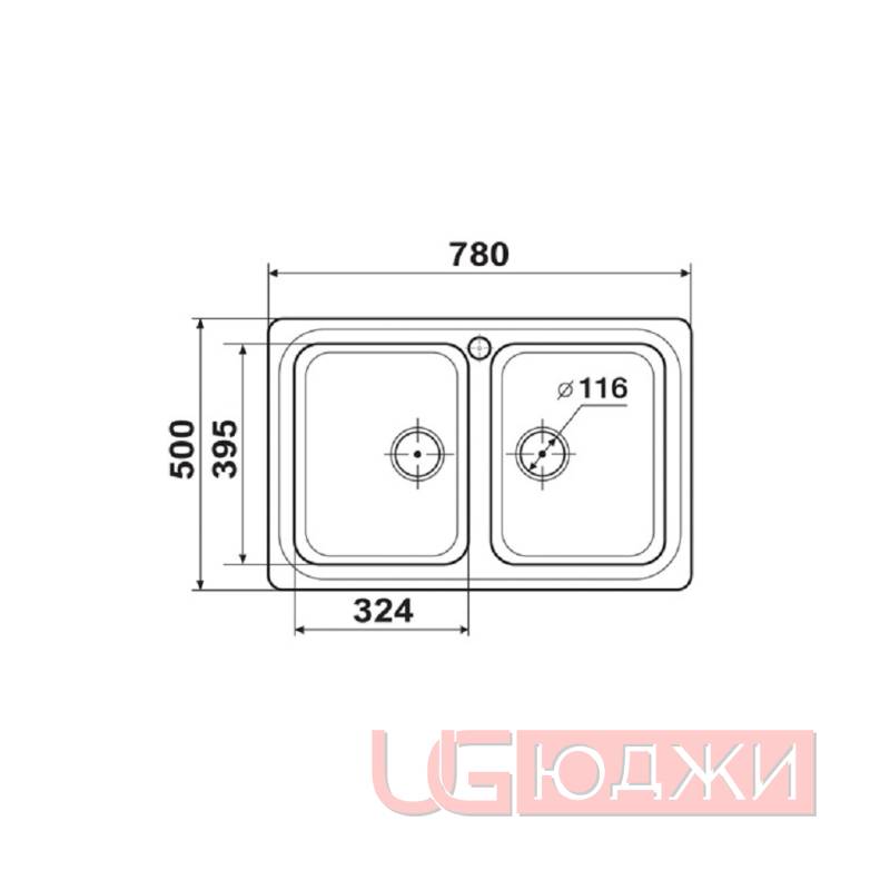 Мойка Cosmos Аполлион 780х500мм Белоснежный глянцевая