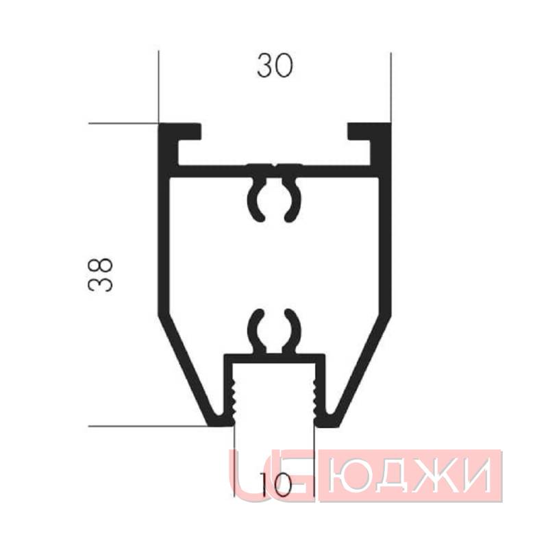 Горизонтальный верхний профиль Felix Хром матовый 6,0м
