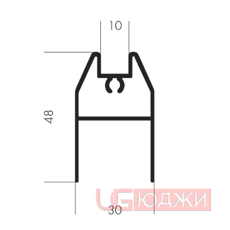 Горизонтальный нижний профиль Felix Белый глянец 6,0м