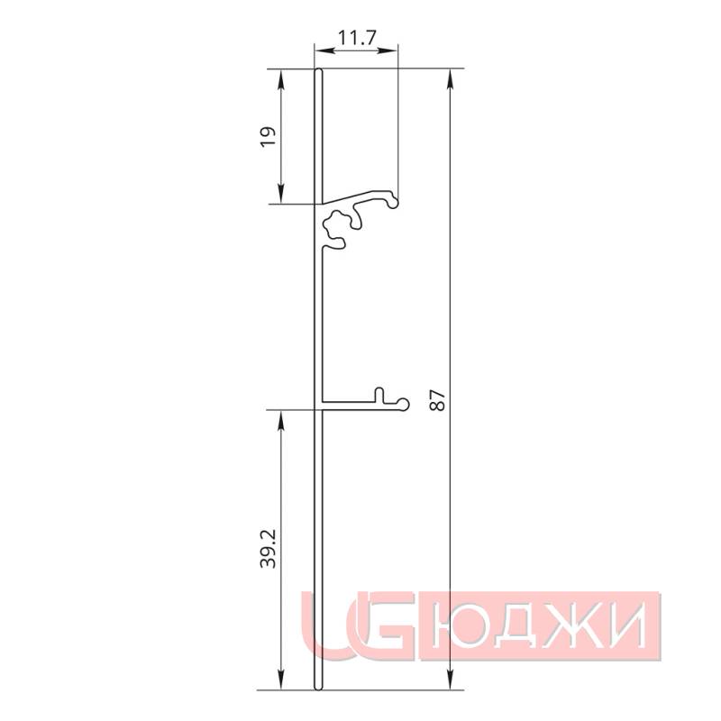Накладка настенного крепежа Felix Hilaris Белый глянец 6,0м