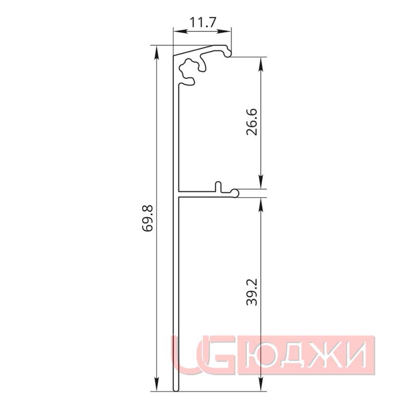 Накладка потолочного крепежа Felix Hilaris Хром матовый 6,0м