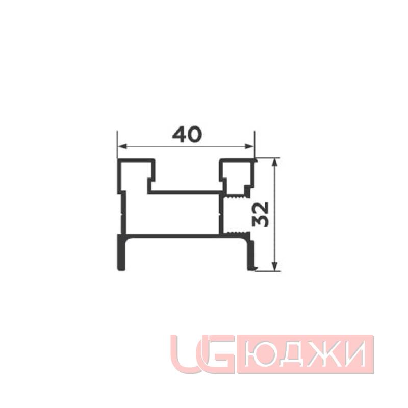 Профиль вертикальный "I" Премиал Чёрный муар 5,4м