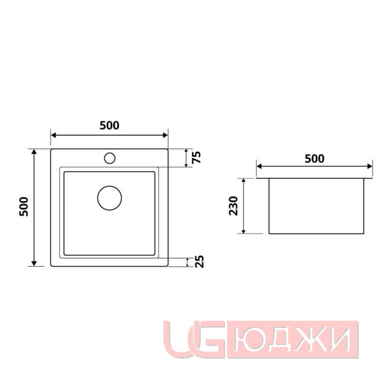 Мойка кухонная PR 5050 Even PREMIAL Графит
