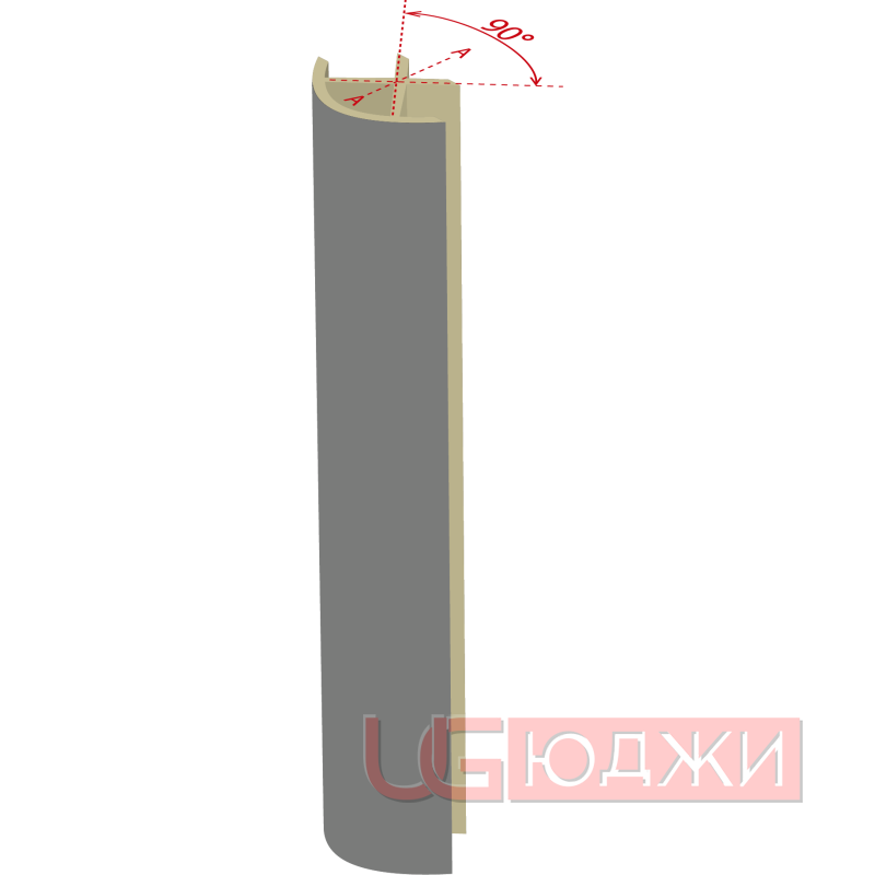 Соединительный уголок 90гр. H-100мм, антрацит (19.1)