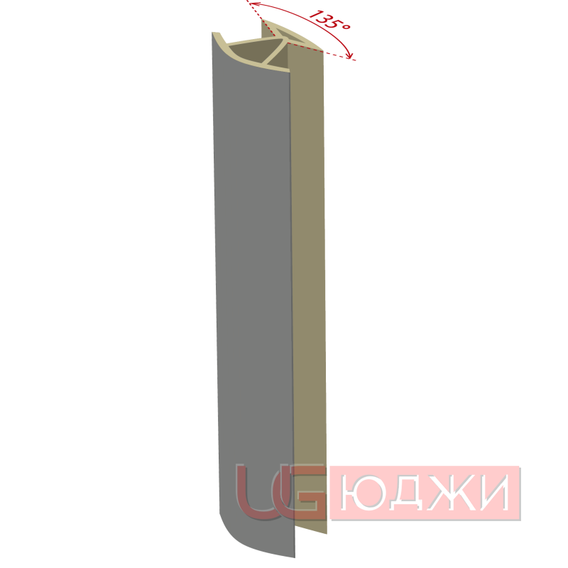 Соединительный уголок 135гр. H-100мм, антрацит (19.1)