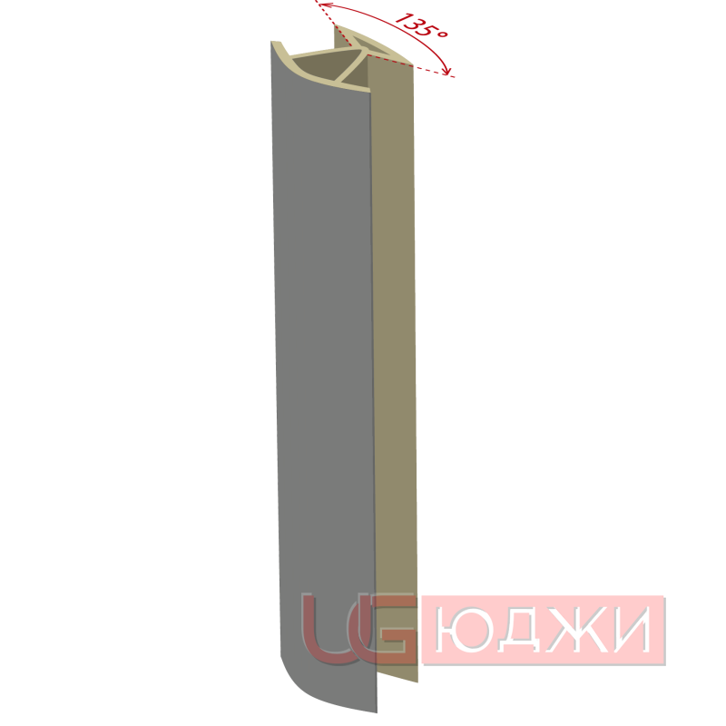 Соединительный уголок 135гр. H-100мм, антрацит