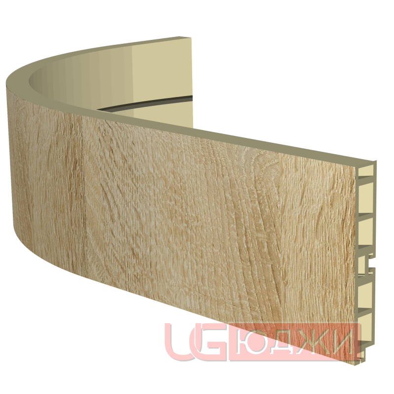 Закругленный цоколь H-100мм, дуб сонома (18)