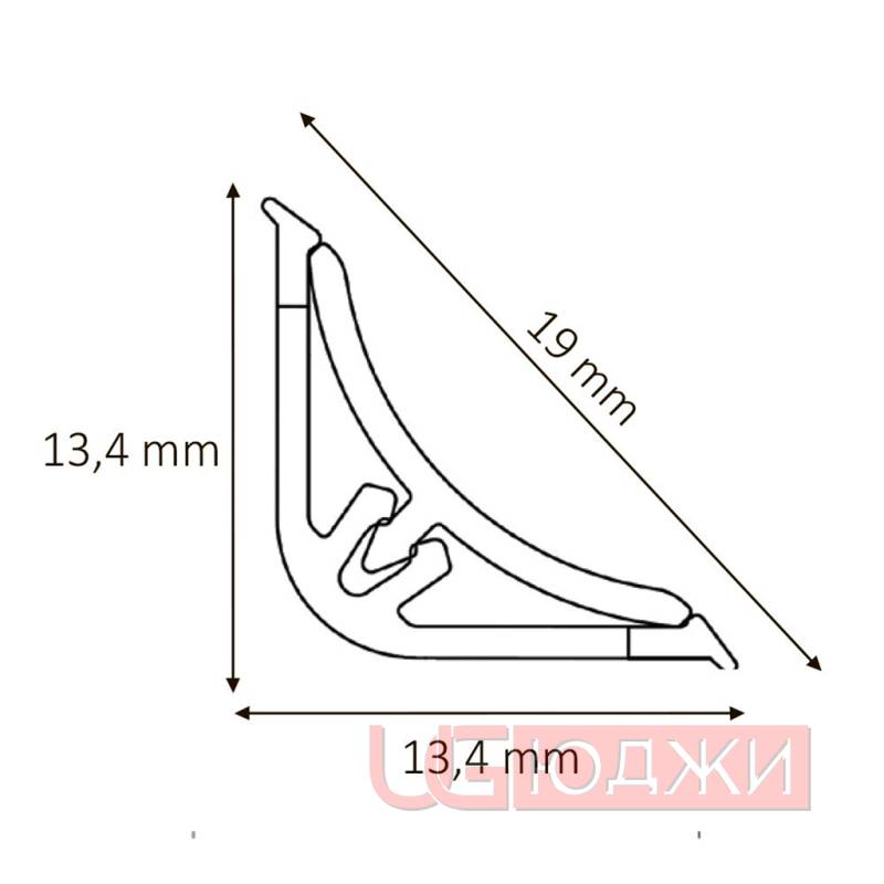 Плинтус для столешниц LB-15 RUS 3,0м 41 (6086) Мрамор серый (057ам, 137м/605)