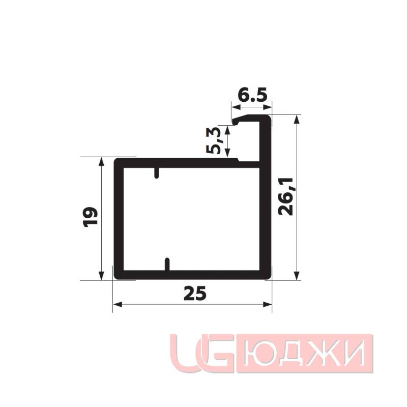 Профиль рамочный Con Bisagras TORO 3,0м, Серебро браш