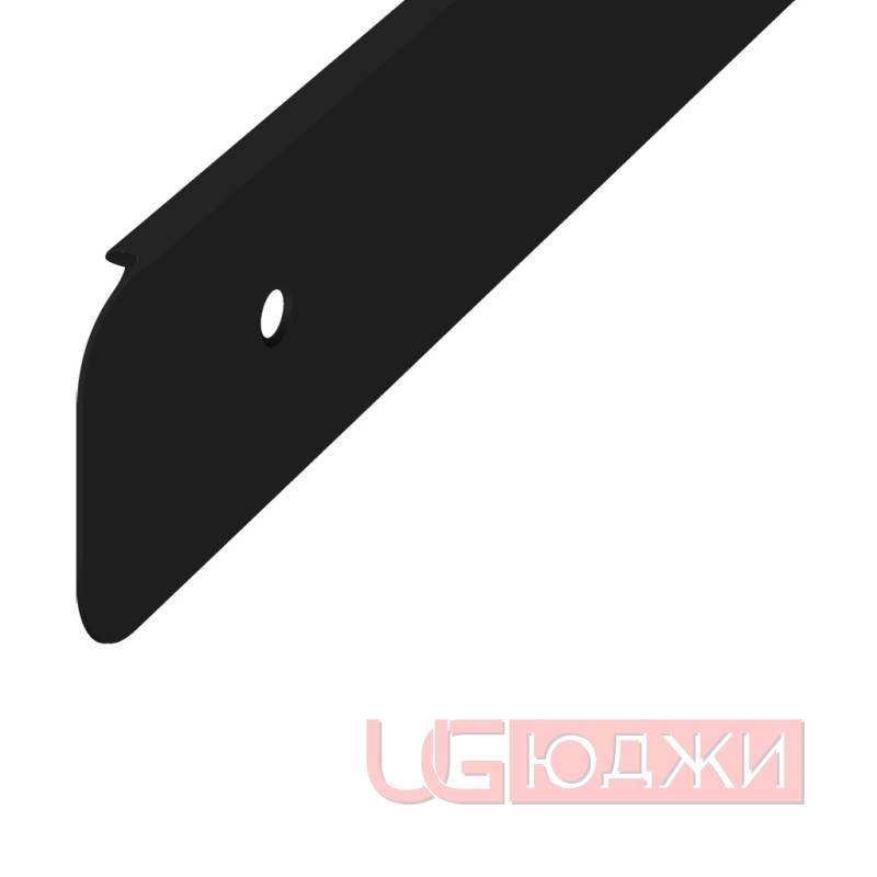 Планка торцевая 800х38мм R9, ЧЁРНАЯ матовая