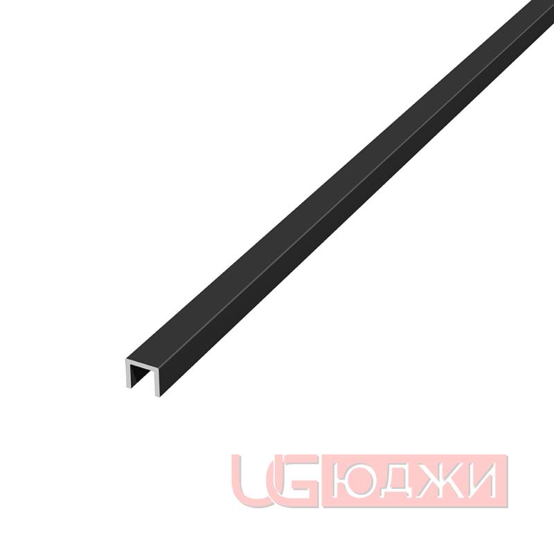 Планка МЩ торцевая 3050х4мм, ЧЁРНАЯ матовая