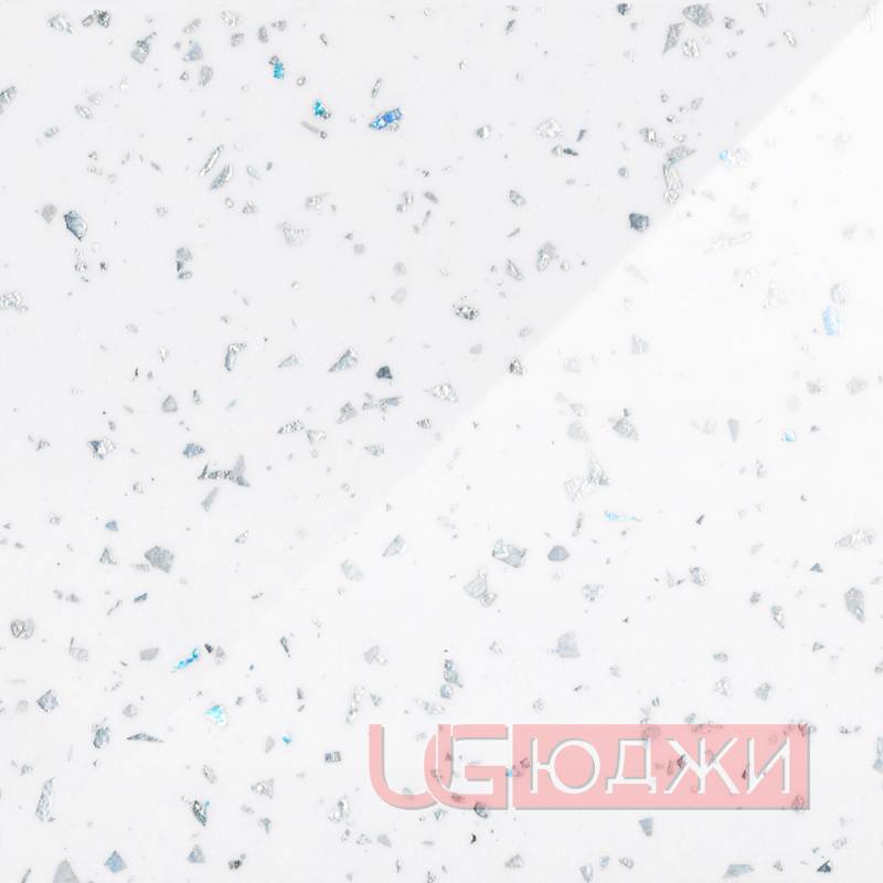 Столешница влагостойкая 3050х600х38мм 2U 017МГ Белый (с блёстками)