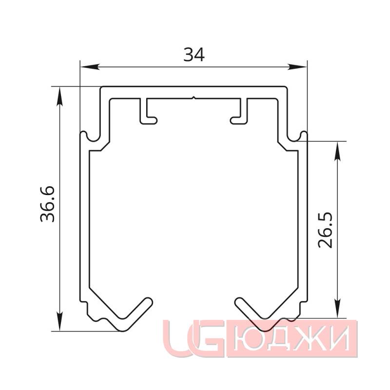 Направляющая верхняя Felix Hilaris без покрытия 6,0м