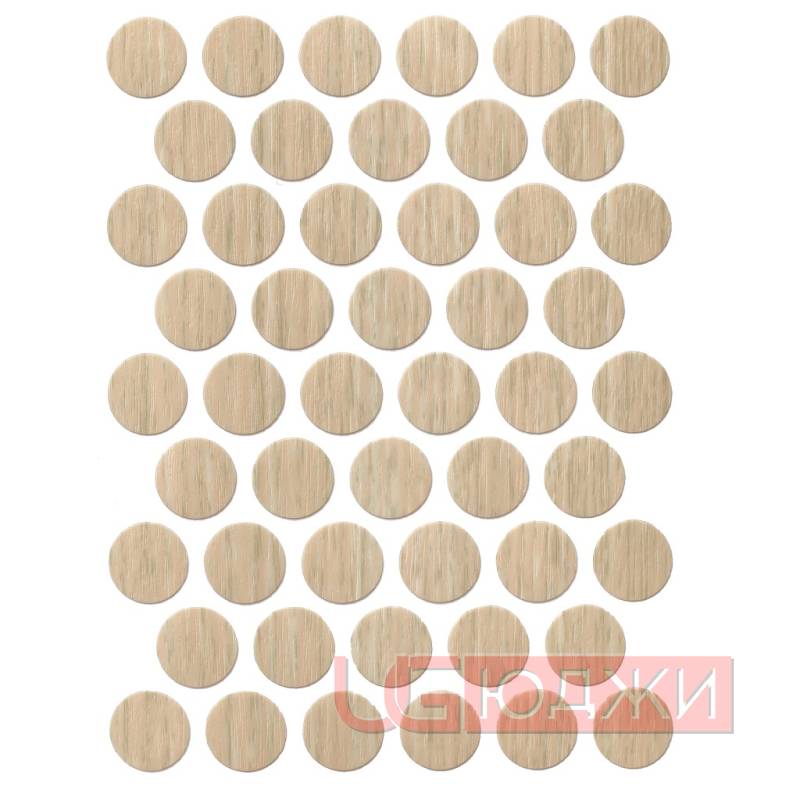 Заглушка самоклеющая 15мм (лист 50шт), дуб 2131