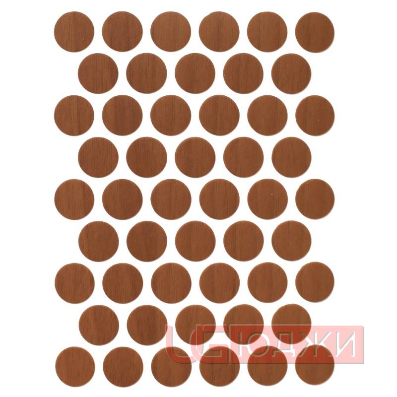 Заглушка самоклеющая 15мм (лист 50шт), ольха 2146