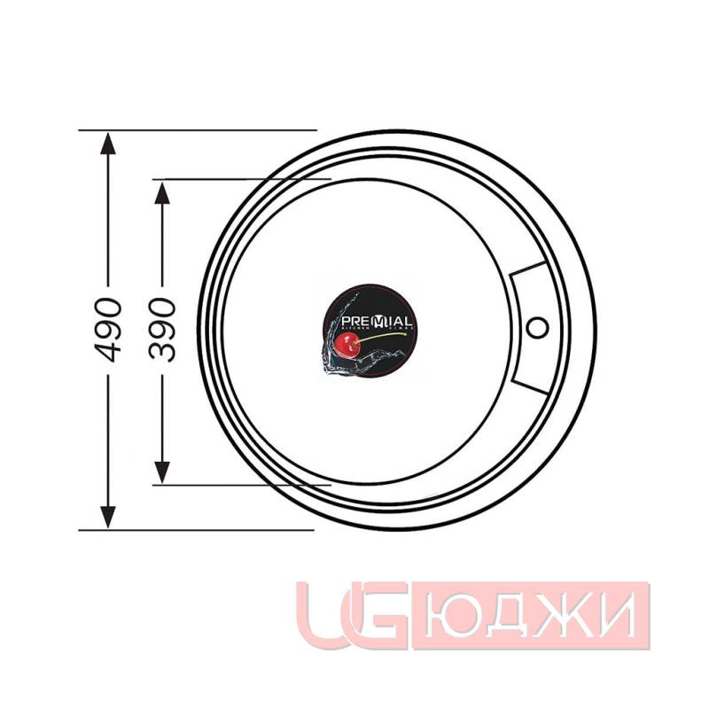 Мойка кухонная D-49 (Ø49х0,8х18), полированная