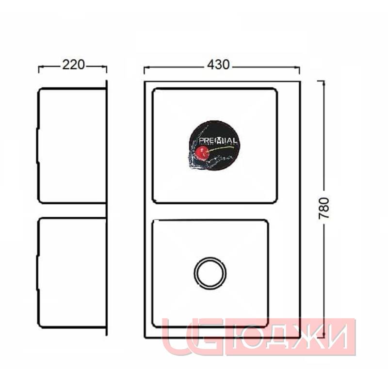 Мойка кухонная PR 7843 Disparity PREMIAL Сатин
