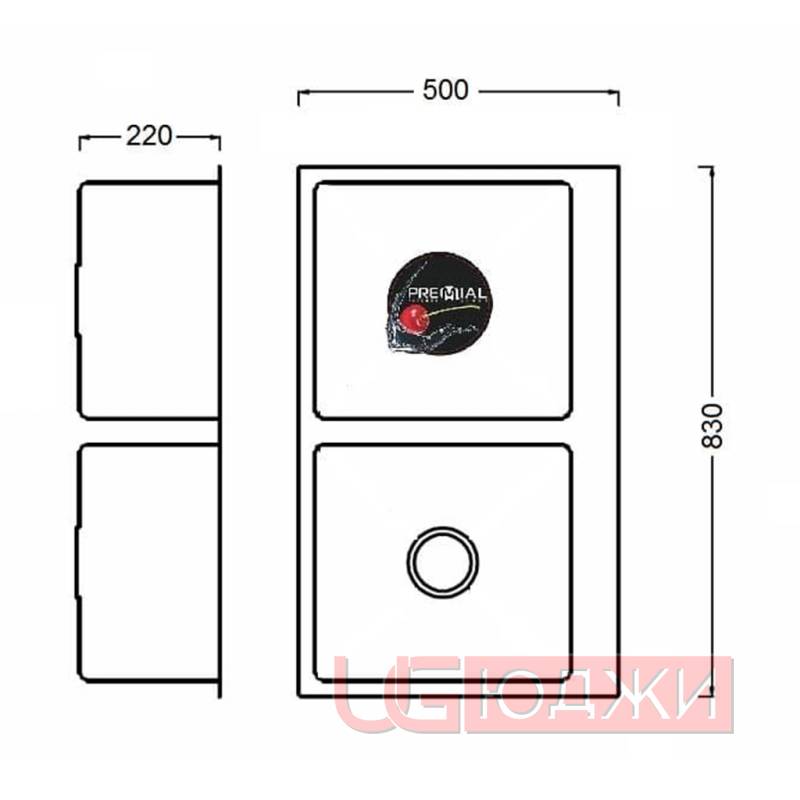 Мойка кухонная PR 8350 Bowls PREMIAL Сатин