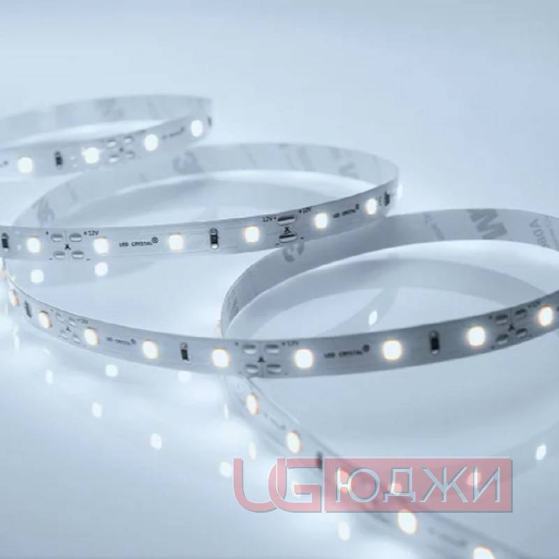 Лента 60 диодов/п.м. 2835 холодный белый 12V, 4,8w/м, L-5м