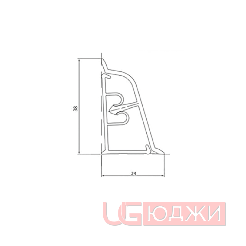 Плинтус для столешниц LB-38 3,0м 6106 (808м/339)