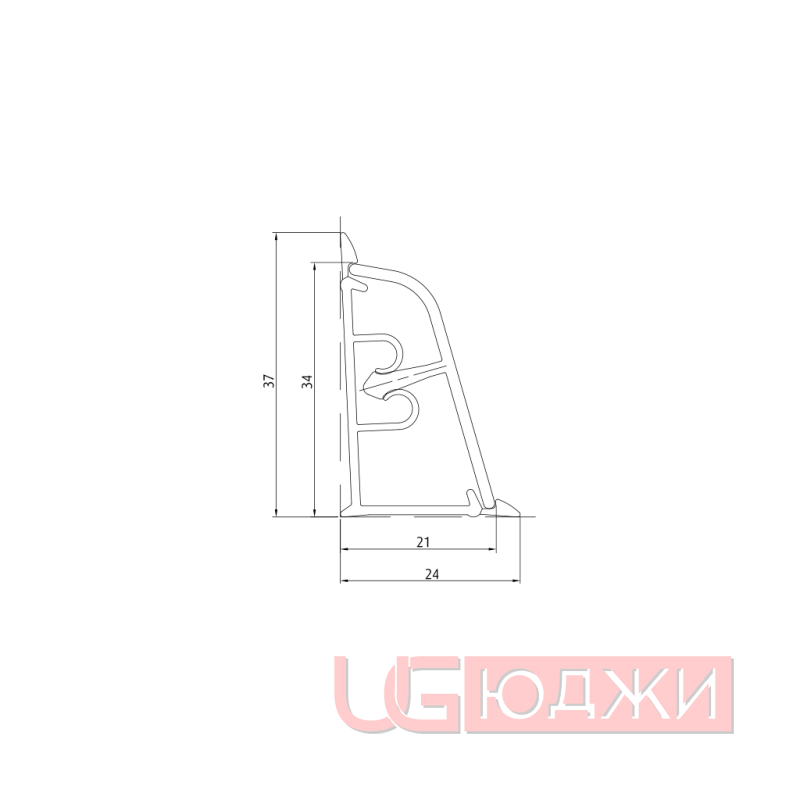 Плинтус для столешниц LB-37 3,0м 6090 Кастилло (4045м/339)