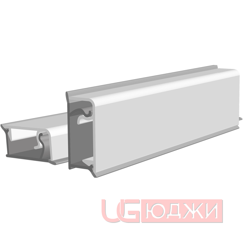 Плинтус алюминиевый прямоугольный 3,05м