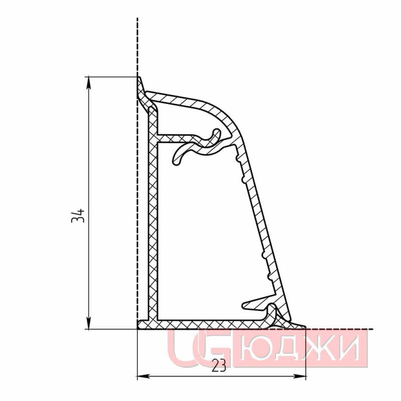 Плинтус алюминиевый Рио 3,05м