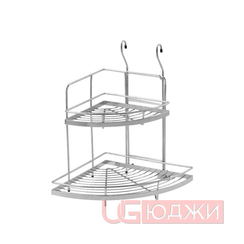 Полка угловая двухярусная, хром