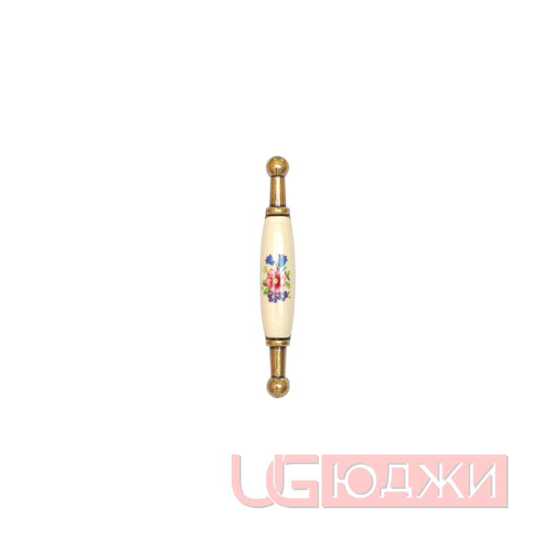 Ручка фарфор UP-21 96мм, синий цветочек