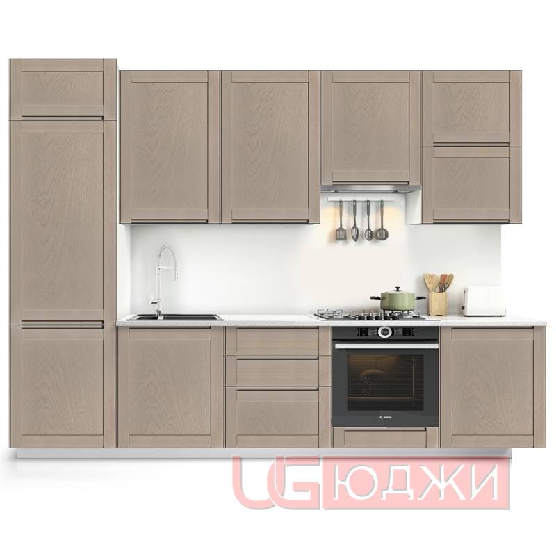 Фасад рамочный Интегрированная ручка 22мм Дуб Серена каменно-серый