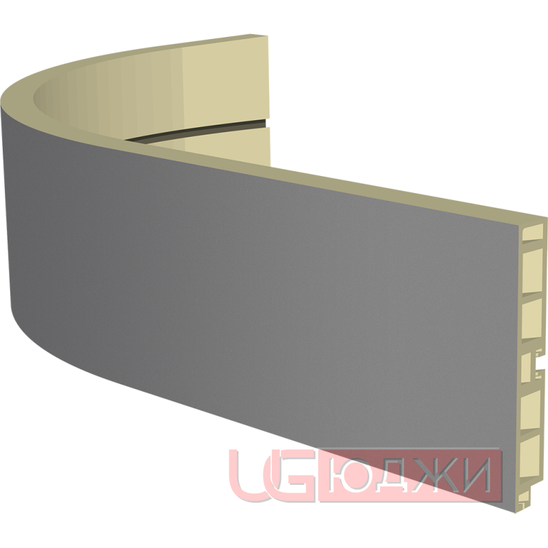 Закругленный цоколь  H-100мм, алюминий (8.1)