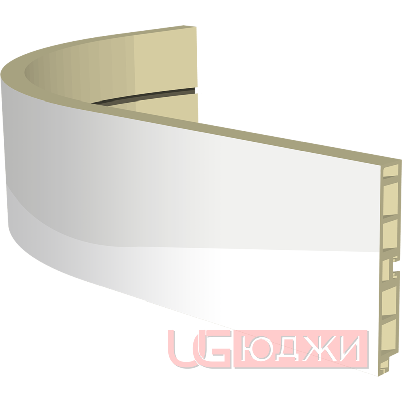 Закругленный цоколь H-100мм, белый глянец (23)