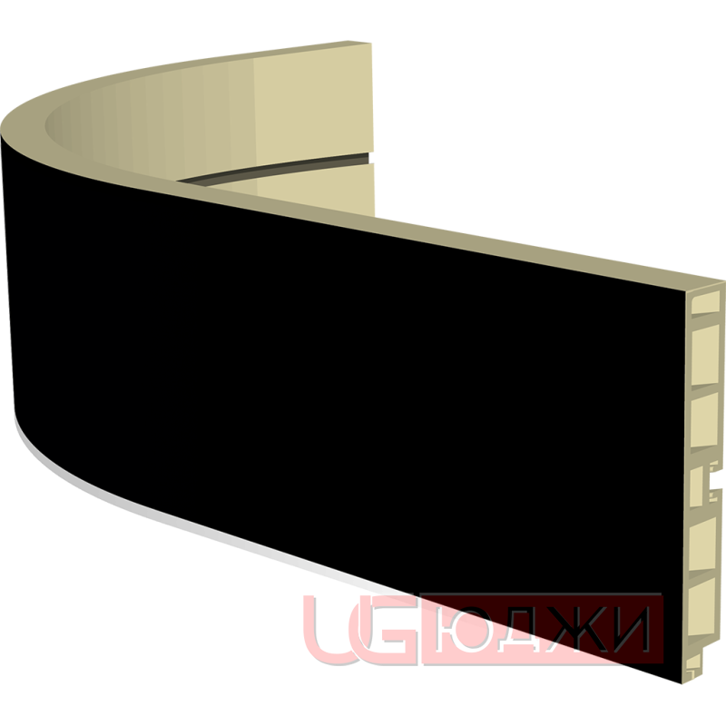 Закругленный цоколь H-100мм, чёрный (11.1)