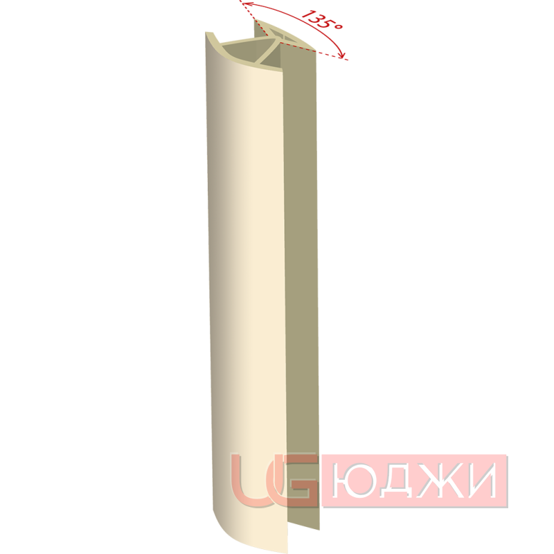 Соединительный уголок 135гр. H-150мм, ваниль (10)