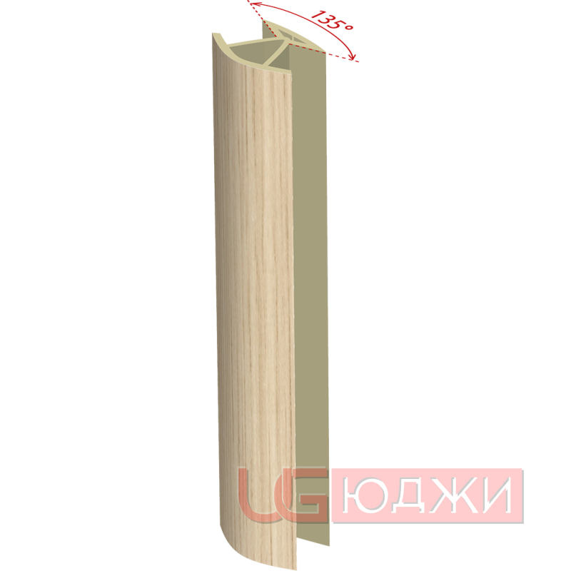 Соединительный уголок 135гр. H-150мм, дуб беленый (15)