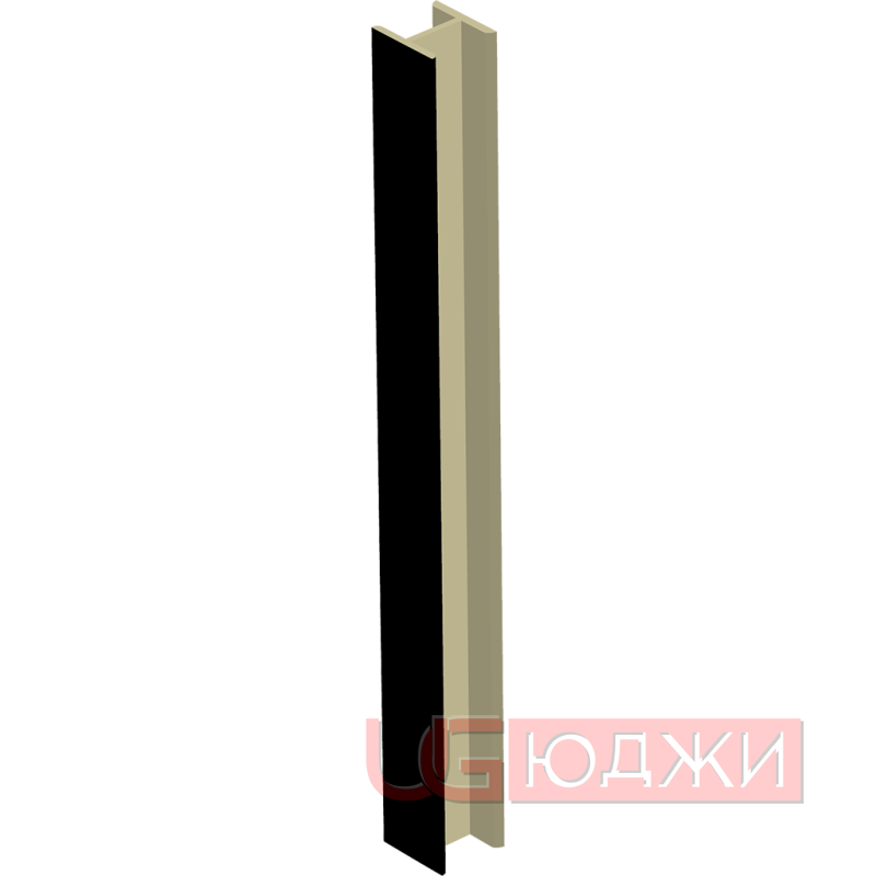 Соединительный уголок 180гр. H-100мм, чёрный (11.1)