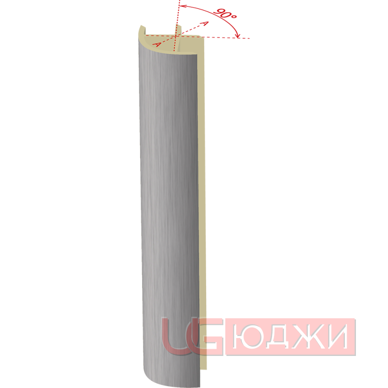 Соединительный уголок 90гр.  H-100мм, алюминий шлифованный (13)