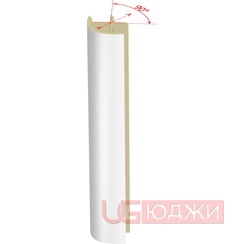 Соединительный уголок 90гр. H-100мм, белый глянец (23)