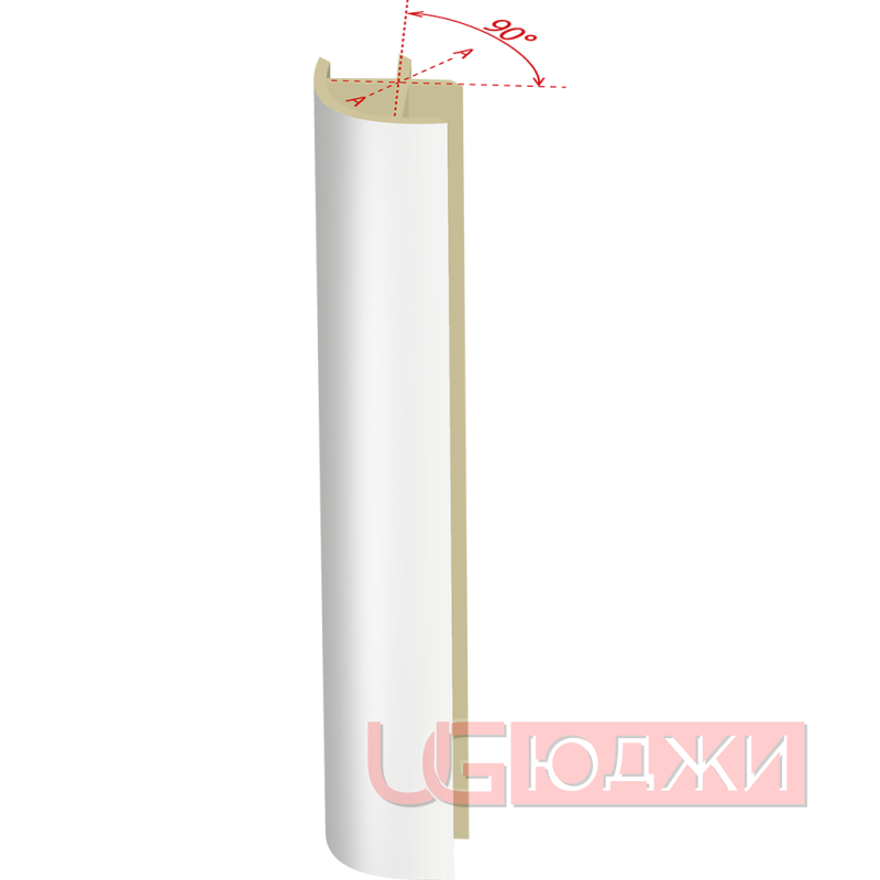 Соединительный уголок 90гр. H-150мм, белый глянец (23)