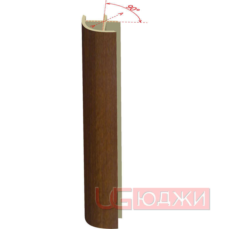 Соединительный уголок 90гр. H-150мм, орех тёмный (9)