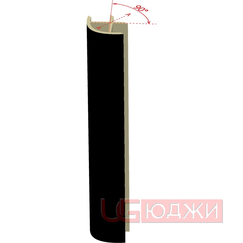 Соединительный уголок 90гр. H-150мм, чёрный (11.1)