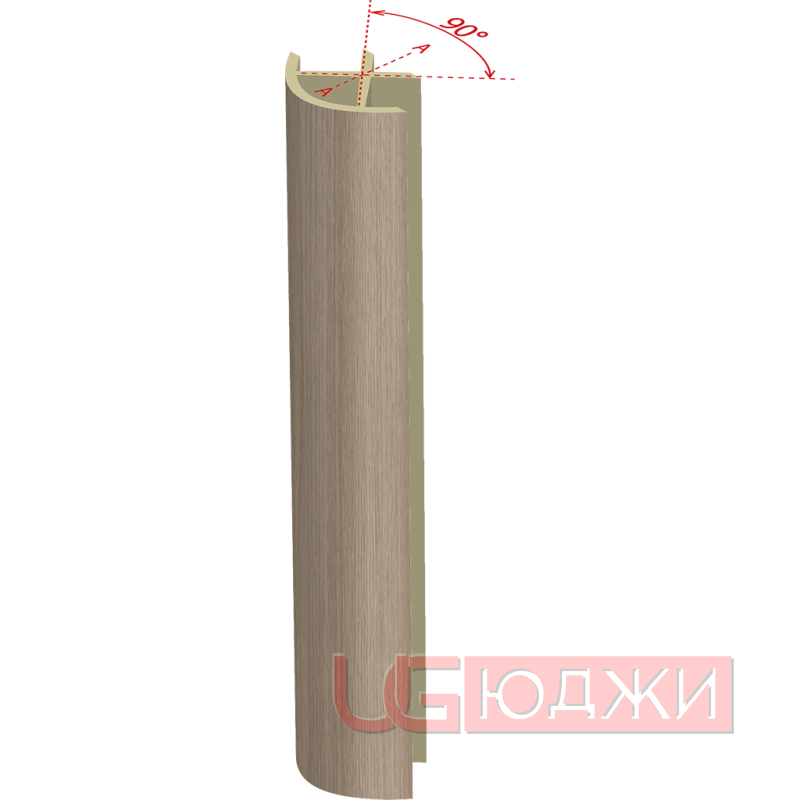 Соединительный уголок 90гр. H-150мм, ясень шимо светлый (20)