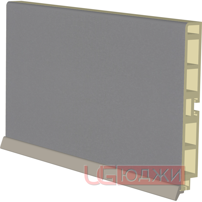 Цоколь пластиковый H-100мм  4,0м, алюминий (8.1)