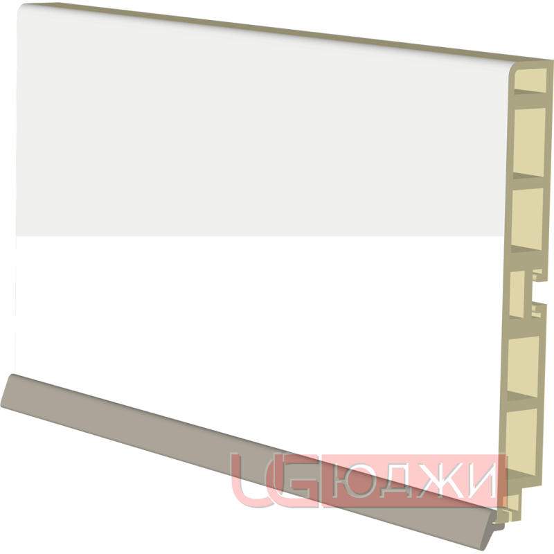 Цоколь пластиковый H-100мм 4,0м, белый глянец (23)