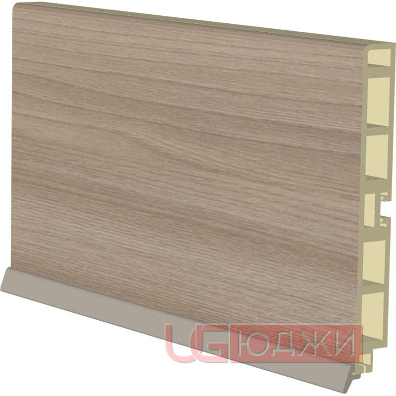 Цоколь пластиковый H-100мм 4,0м, ясень шимо светлый (20)