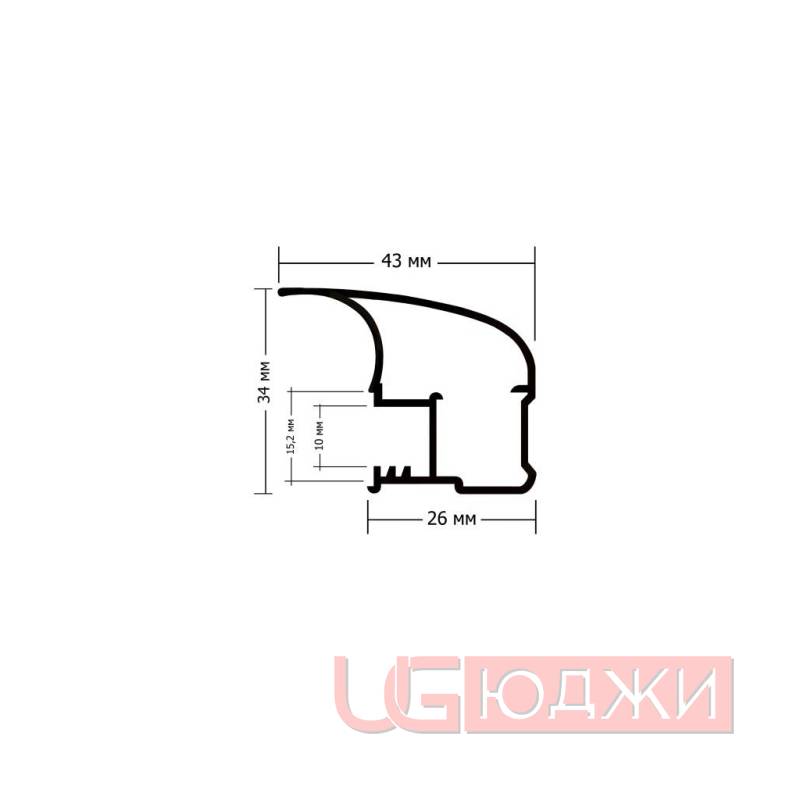 Профиль вертикальный "L" Premial Хром матовый 5,4м