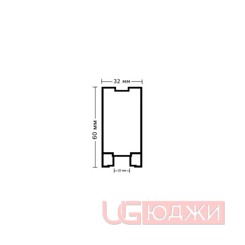 Профиль вертикальный "П" Premial Дуб дымчатый 5,4м