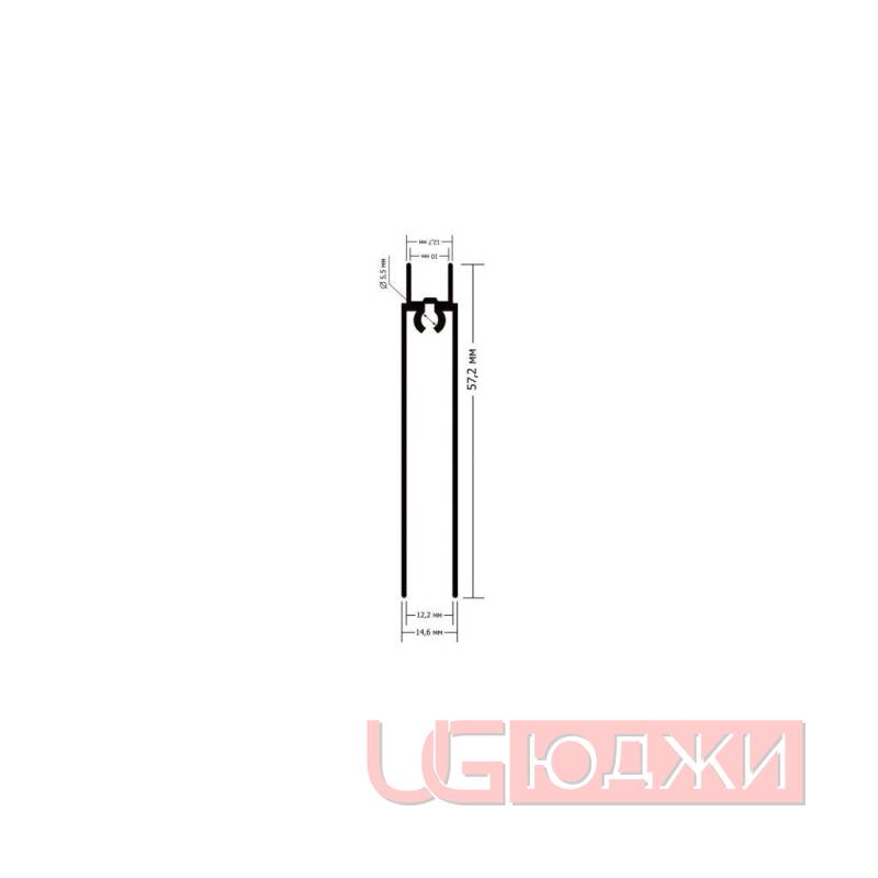 Профиль горизонтальный нижний Premial Шимо тёмный 5,9м