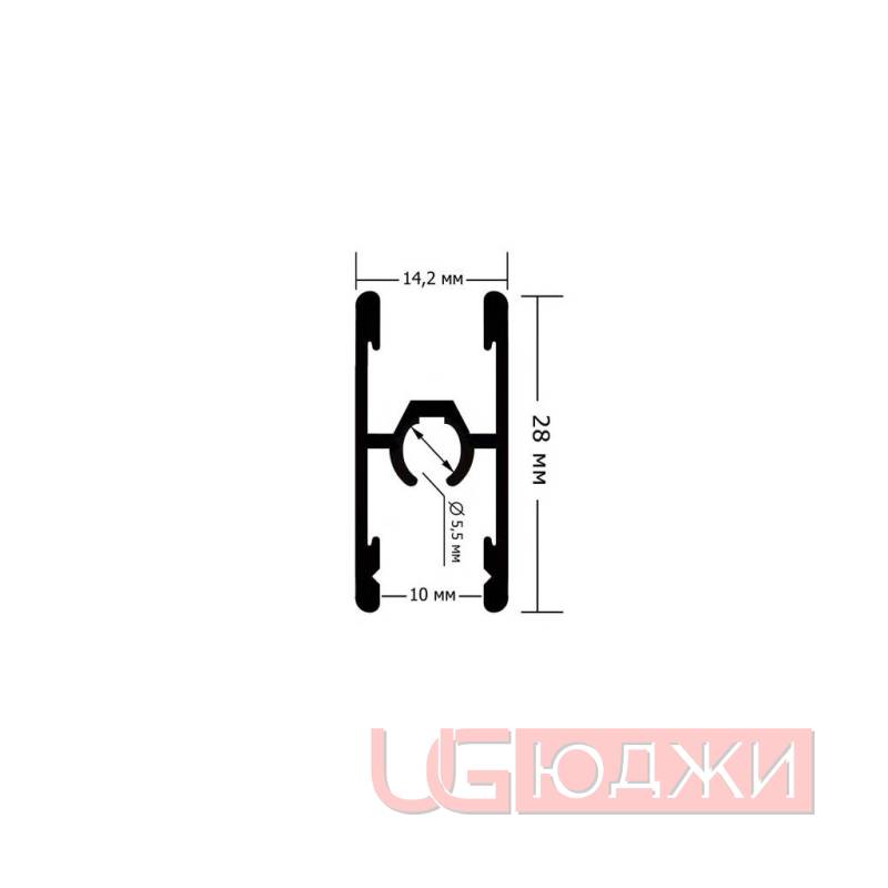 Профиль двухсторонний со стяжкой Шампань матовая 5,9м