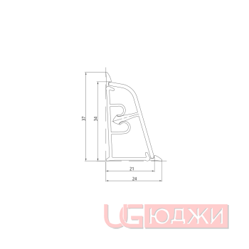 Плинтус для столешниц LB-37 4,2м 6026 Ракушки (108м/210)